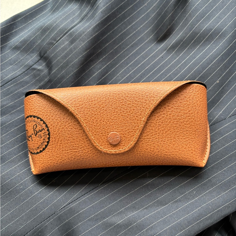 Ray-Ban Tan Brown Leather Sunglasses Case